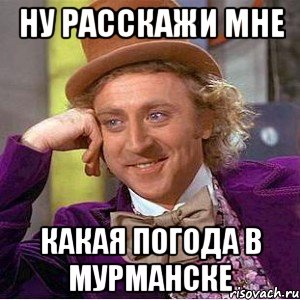 ну расскажи мне какая погода в мурманске, Мем Ну давай расскажи (Вилли Вонка)