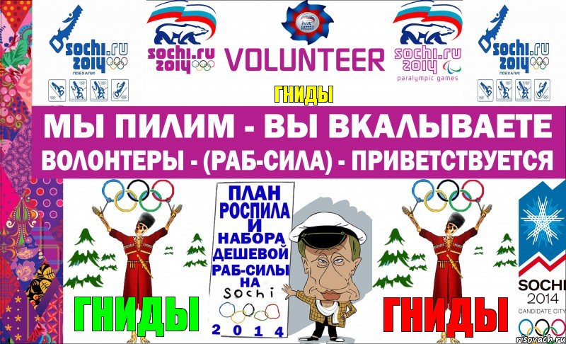 ГНИДЫ ГНИДЫ ГНИДЫ, Комикс Волонтеры - Сочи 2014 - 2013