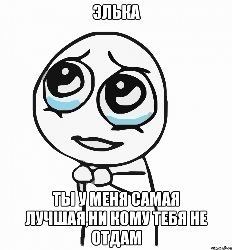 элька ты у меня самая лучшая,ни кому тебя не отдам, Мем  ну пожалуйста (please)