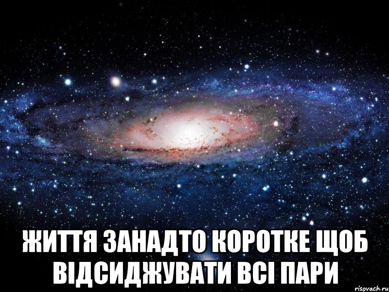  життя занадто коротке щоб відсиджувати всі пари, Мем Вселенная