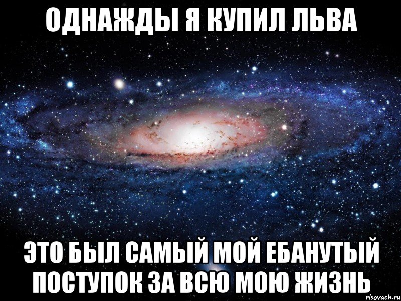 однажды я купил льва это был самый мой ебанутый поступок за всю мою жизнь, Мем Вселенная