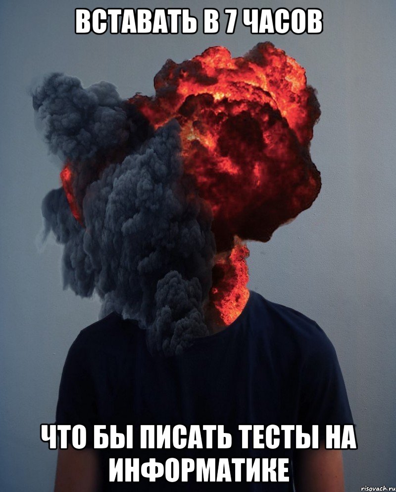 вставать в 7 часов что бы писать тесты на информатике