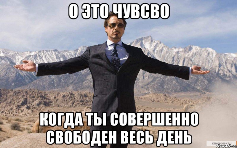 о это чувсво когда ты совершенно свободен весь день, Мем железный человек