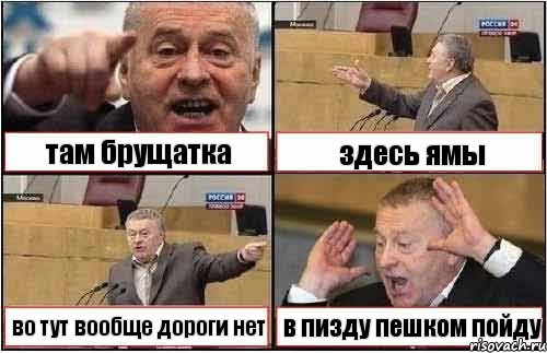 там брущатка здесь ямы во тут вообще дороги нет в пизду пешком пойду, Комикс жиреновский