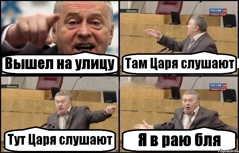 Вышел на улицу Там Царя слушают Тут Царя слушают Я в раю бля, Комикс Жириновский