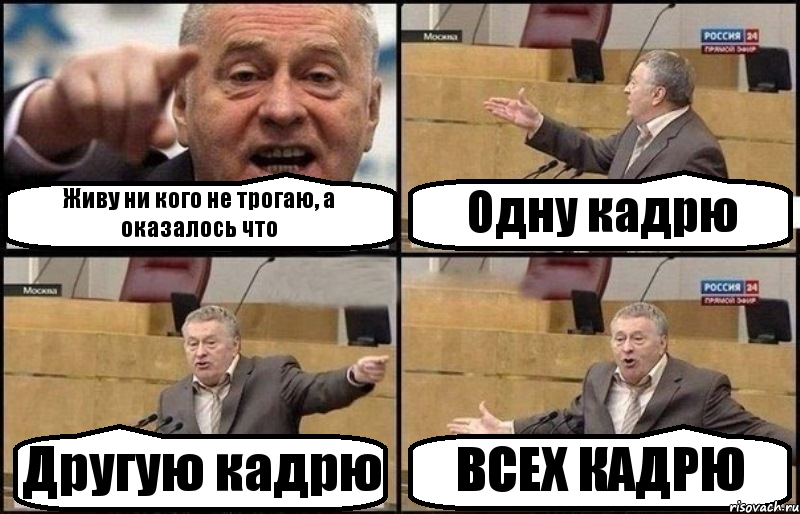 Живу ни кого не трогаю, а оказалось что Одну кадрю Другую кадрю ВСЕХ КАДРЮ, Комикс Жириновский