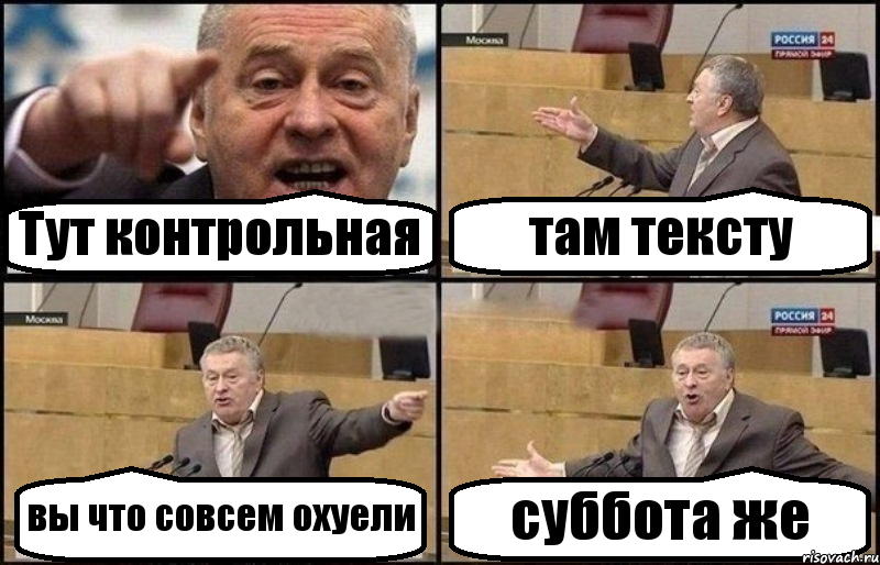 Тут контрольная там тексту вы что совсем охуели суббота же, Комикс Жириновский