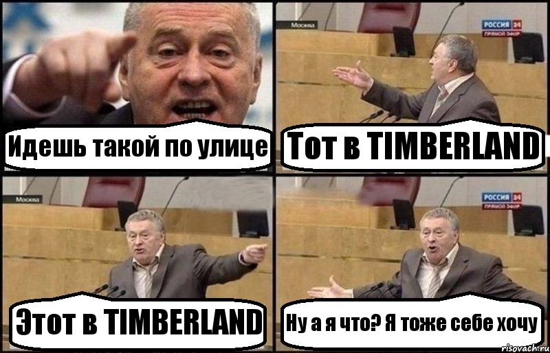 Идешь такой по улице Тот в TIMBERLAND Этот в TIMBERLAND Ну а я что? Я тоже себе хочу, Комикс Жириновский