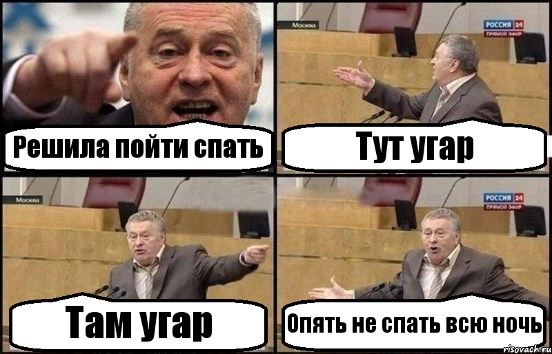 Решила пойти спать Тут угар Там угар Опять не спать всю ночь, Комикс Жириновский