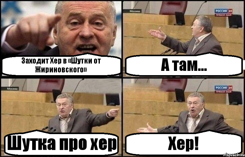 Заходит Хер в «Шутки от Жириновского» А там… Шутка про хер Хер!, Комикс Жириновский