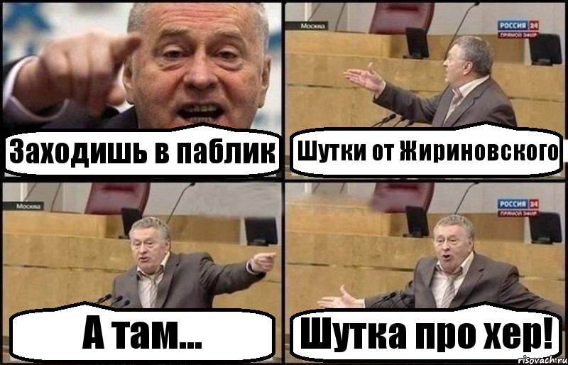 Заходишь в паблик Шутки от Жириновского А там… Шутка про хер!, Комикс Жириновский