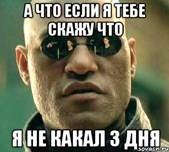 а что если я тебе скажу что я не какал 3 дня, Мем  а что если я скажу тебе