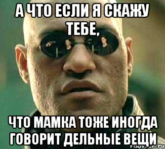 а что если я скажу тебе, что мамка тоже иногда говорит дельные вещи, Мем  а что если я скажу тебе