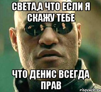 Света,а что если я скажу тебе что денис всегда прав, Мем  а что если я скажу тебе