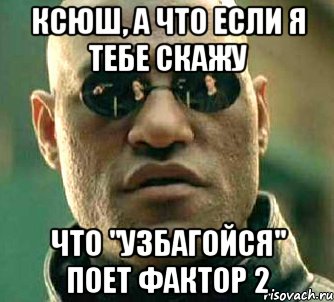 Ксюш, а что если я тебе скажу что "узбагойся" поет фактор 2, Мем  а что если я скажу тебе