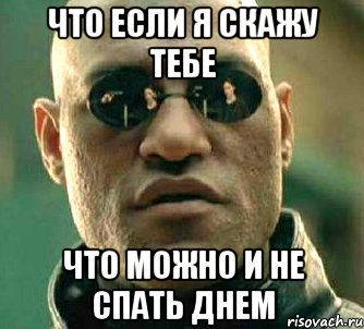 ЧТО ЕСЛИ Я СКАЖУ ТЕБЕ ЧТО Можно и не спать днем, Мем  а что если я скажу тебе