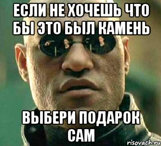 Если не хочешь что бы это был камень выбери подарок сам, Мем  а что если я скажу тебе