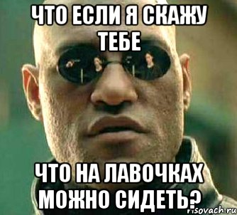 ЧТО ЕСЛИ Я СКАЖУ ТЕБЕ ЧТО НА ЛАВОЧКАХ МОЖНО СИДЕТЬ?, Мем  а что если я скажу тебе