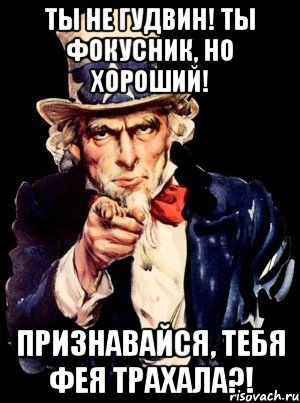 Ты не Гудвин! Ты фокусник, но хороший! Признавайся, тебя фея трахала?!, Мем а ты