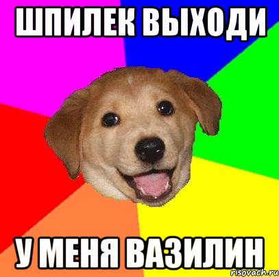 шпилек выходи у меня вазилин, Мем Advice Dog