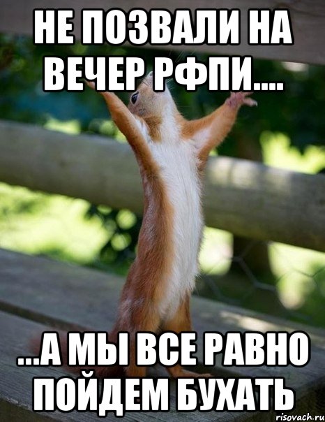 Не позвали на вечер РФПИ.... ...а мы все равно пойдем бухать, Мем    белка молится