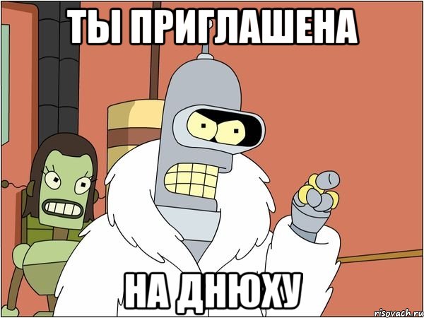 ты приглашена на днюху, Мем Бендер