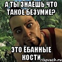 А ты знаешь что такое безумие? ЭТО ЁБАННЫЕ КОСТИ