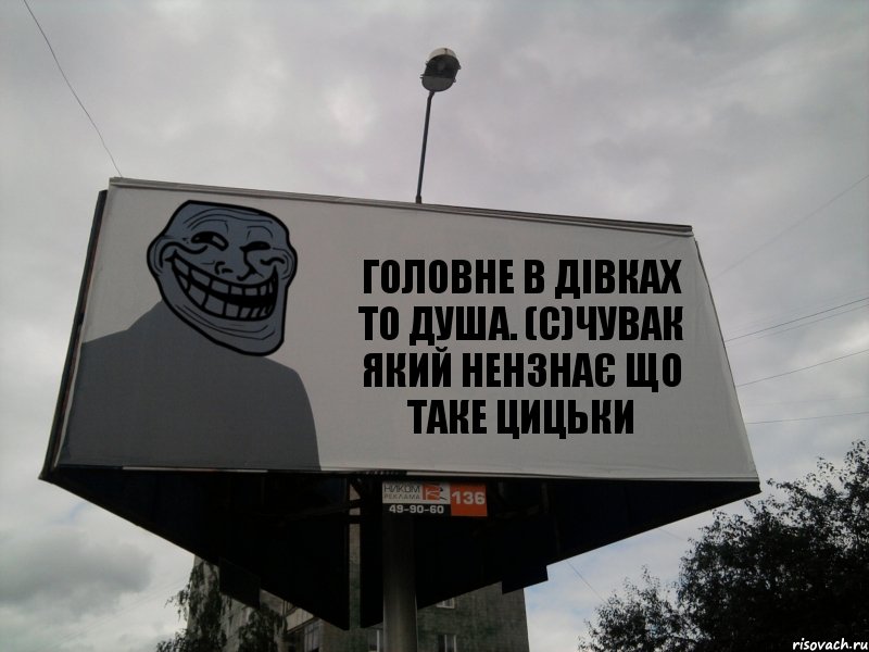 ГОЛОВНЕ В ДІВКАХ ТО ДУША. (С)ЧУВАК ЯКИЙ НЕНЗНАЄ ЩО ТАКЕ ЦИЦЬКИ, Комикс Билборд тролля