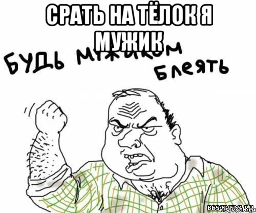 Срать на тёлок я мужик 