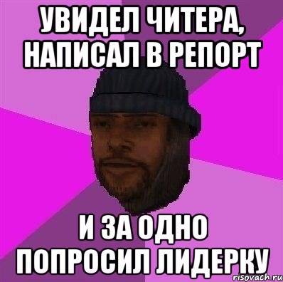Увидел читера, написал в репорт И за одно попросил лидерку, Мем Бомж самп рп