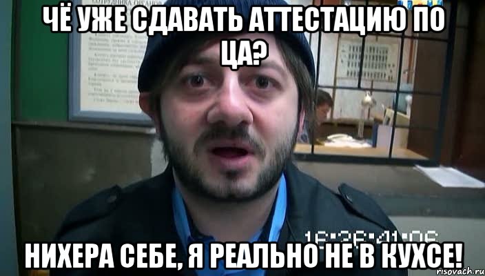 чё уже сдавать аттестацию по ца? нихера себе, я реально не в кухсе!, Мем Бородач