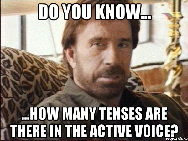 do you know... ...how many tenses are there in the active voice?, Мем чак норрис