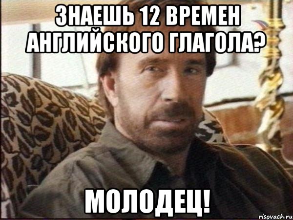 знаешь 12 времен английского глагола? молодец!, Мем чак норрис