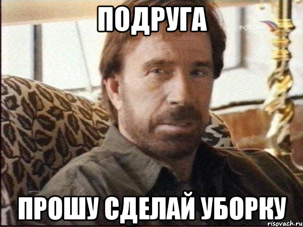 Подруга Прошу сделай уборку, Мем чак норрис