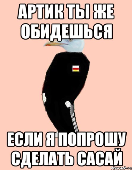 Артик ты же обидешься Если я попрошу сделать сасай