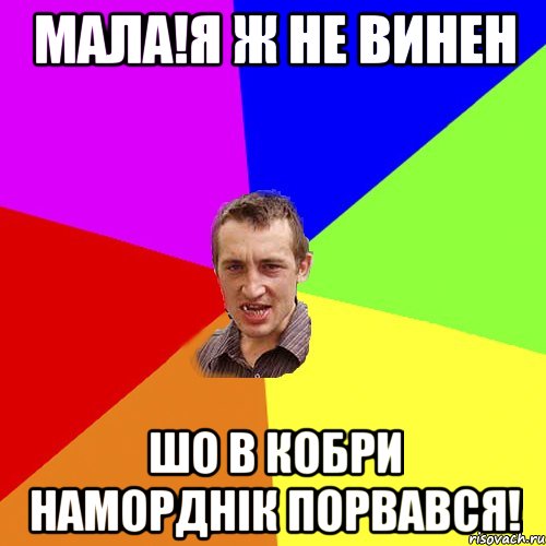 Мала!Я ж не винен шо в кобри наморднік порвався!, Мем Чоткий паца