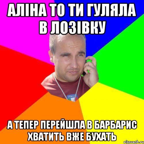 аліна то ти гуляла в лозівку а тепер перейшла в барбарис хватить вже бухать