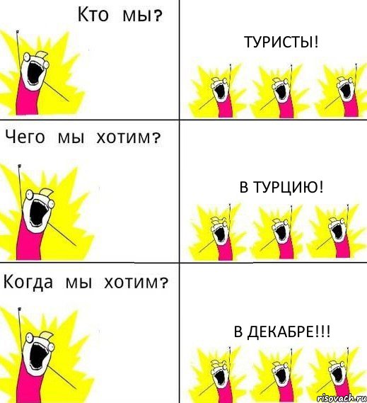 ТУРИСТЫ! В ТУРЦИЮ! В ДЕКАБРЕ!!!, Комикс Что мы хотим