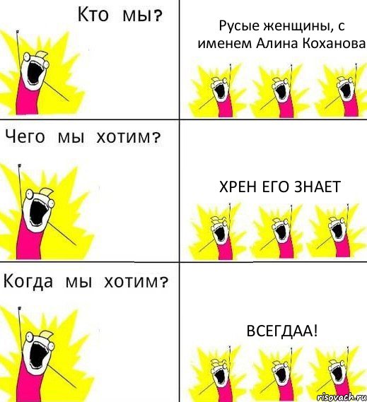 Русые женщины, с именем Алина Коханова Хрен его знает ВСЕГДАА!, Комикс Что мы хотим