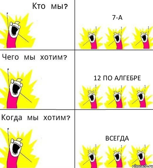 7-А 12 по алгебре всегда, Комикс Что мы хотим