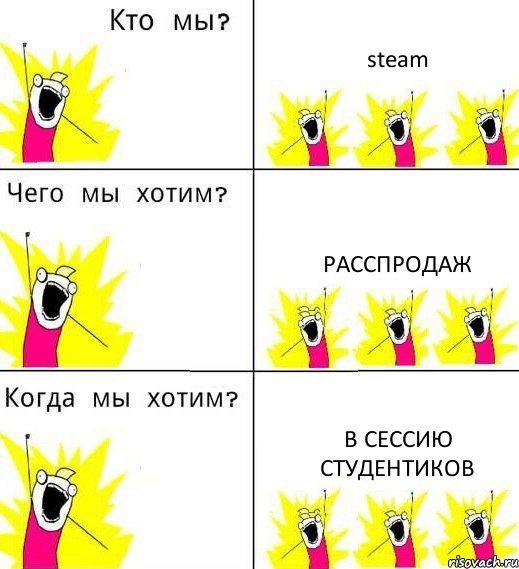 steam расспродаж в сессию студентиков, Комикс Что мы хотим