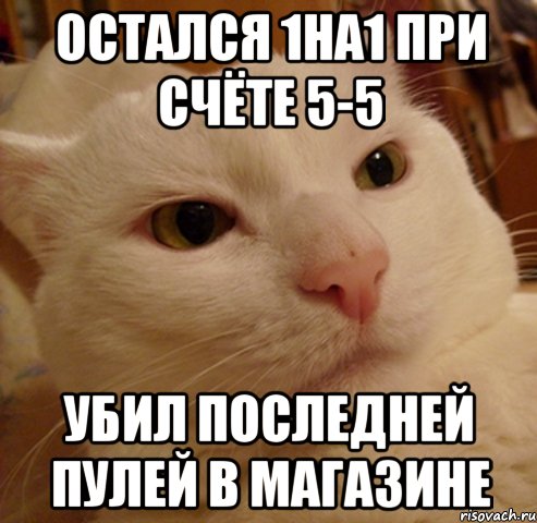 остался 1на1 при счёте 5-5 убил последней пулей в магазине