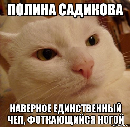 полина садикова наверное единственный чел, фоткающийся ногой