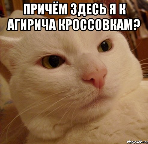 причём здесь я к Агирича кроссовкам? 