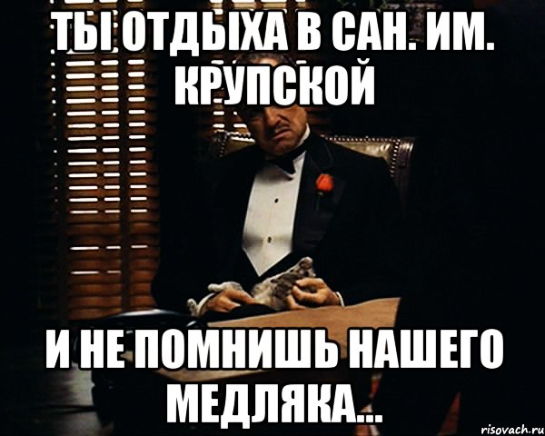 ты отдыха в сан. им. крупской и не помнишь нашего медляка..., Мем Дон Вито Корлеоне