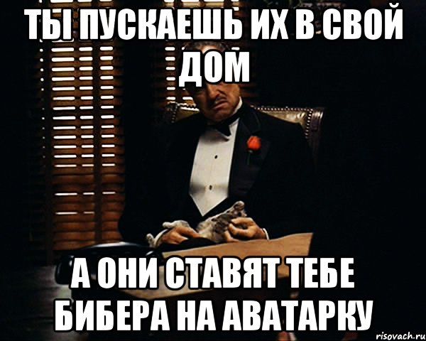 ты пускаешь их в свой дом а они ставят тебе Бибера на аватарку, Мем Дон Вито Корлеоне