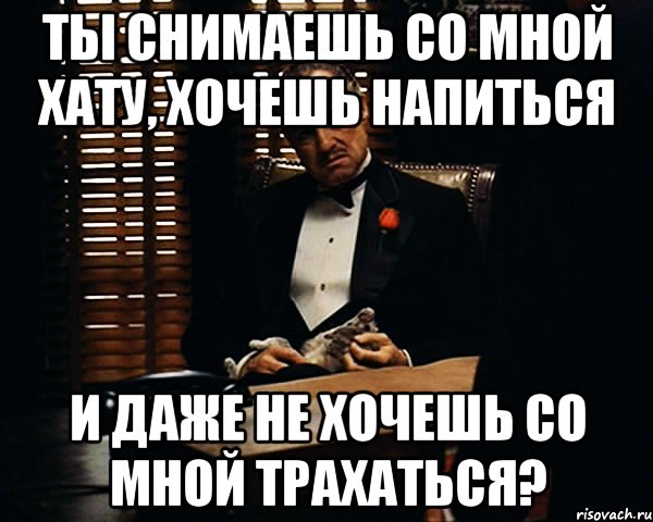 ты снимаешь со мной хату, хочешь напиться и даже не хочешь со мной трахаться?, Мем Дон Вито Корлеоне