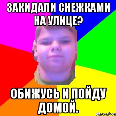 Закидали снежками на улице? Обижусь и пойду домой.