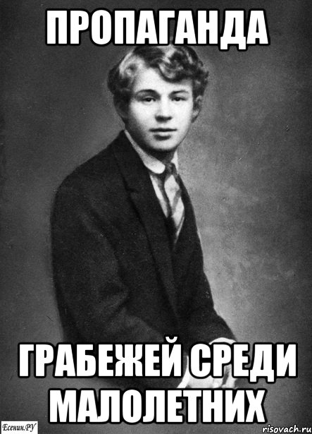 пропаганда грабежей среди малолетних, Мем есенин