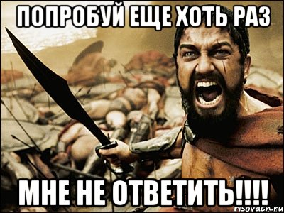 попробуй еще хоть раз мне не ответить!!!, Мем Это Спарта